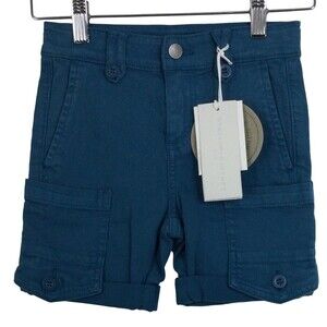 Stella McCartney Kids Cotton Stretch Cargo Denim Shorts Blue Size 4 NWT